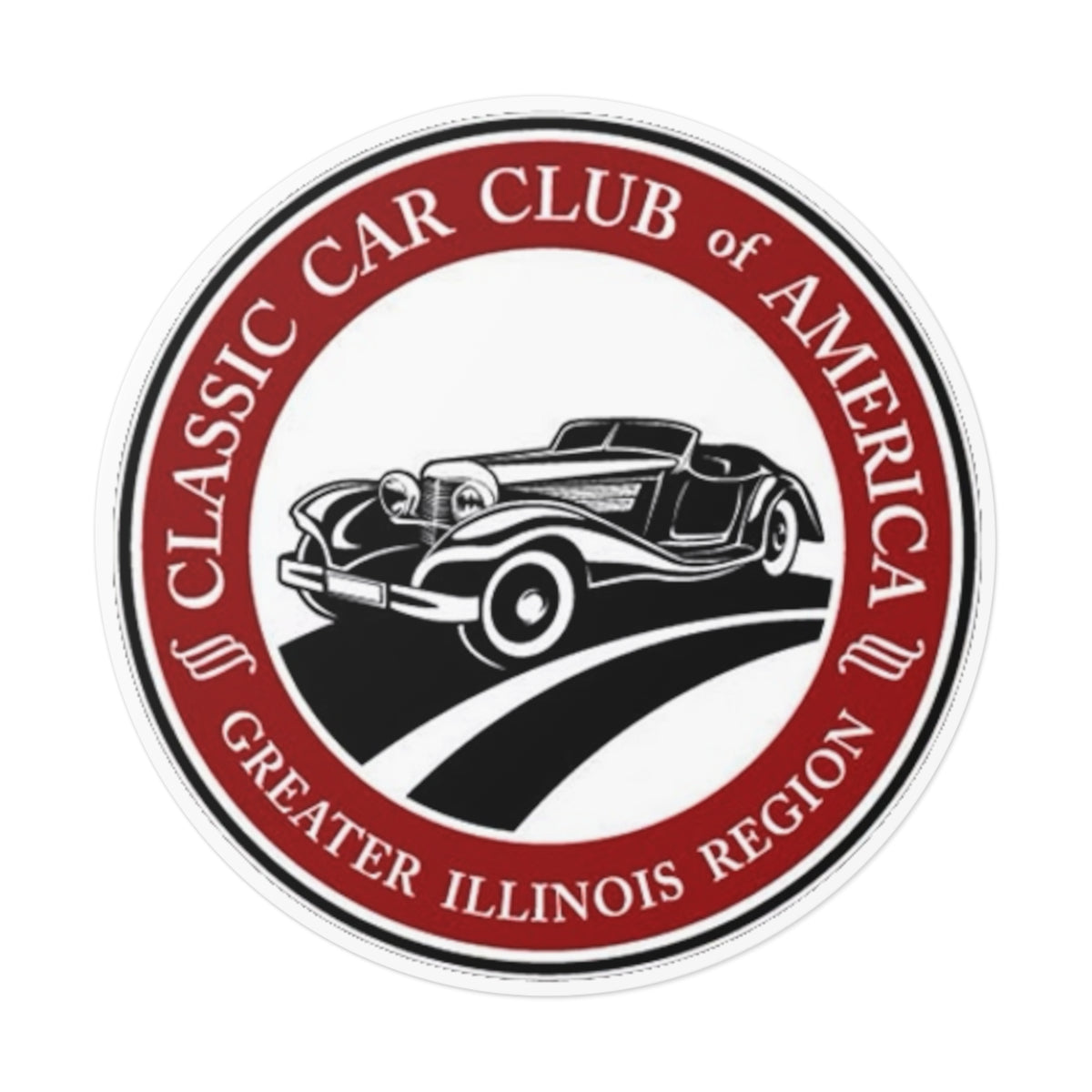 Classic Car Club of America Greater Illinois Region Round Vinyl Sticker