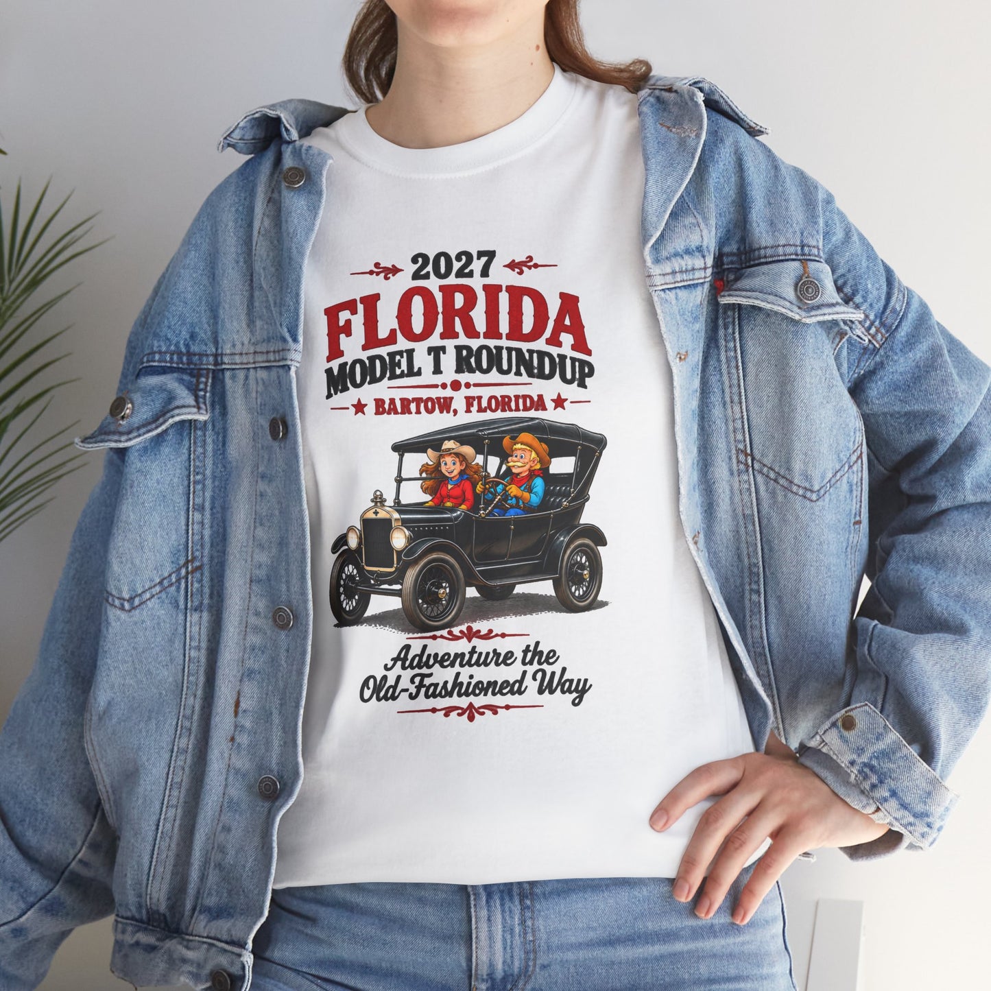 Florida Model T Roundup 2027 T-Shirt — Unisex Heavy Cotton Tee
