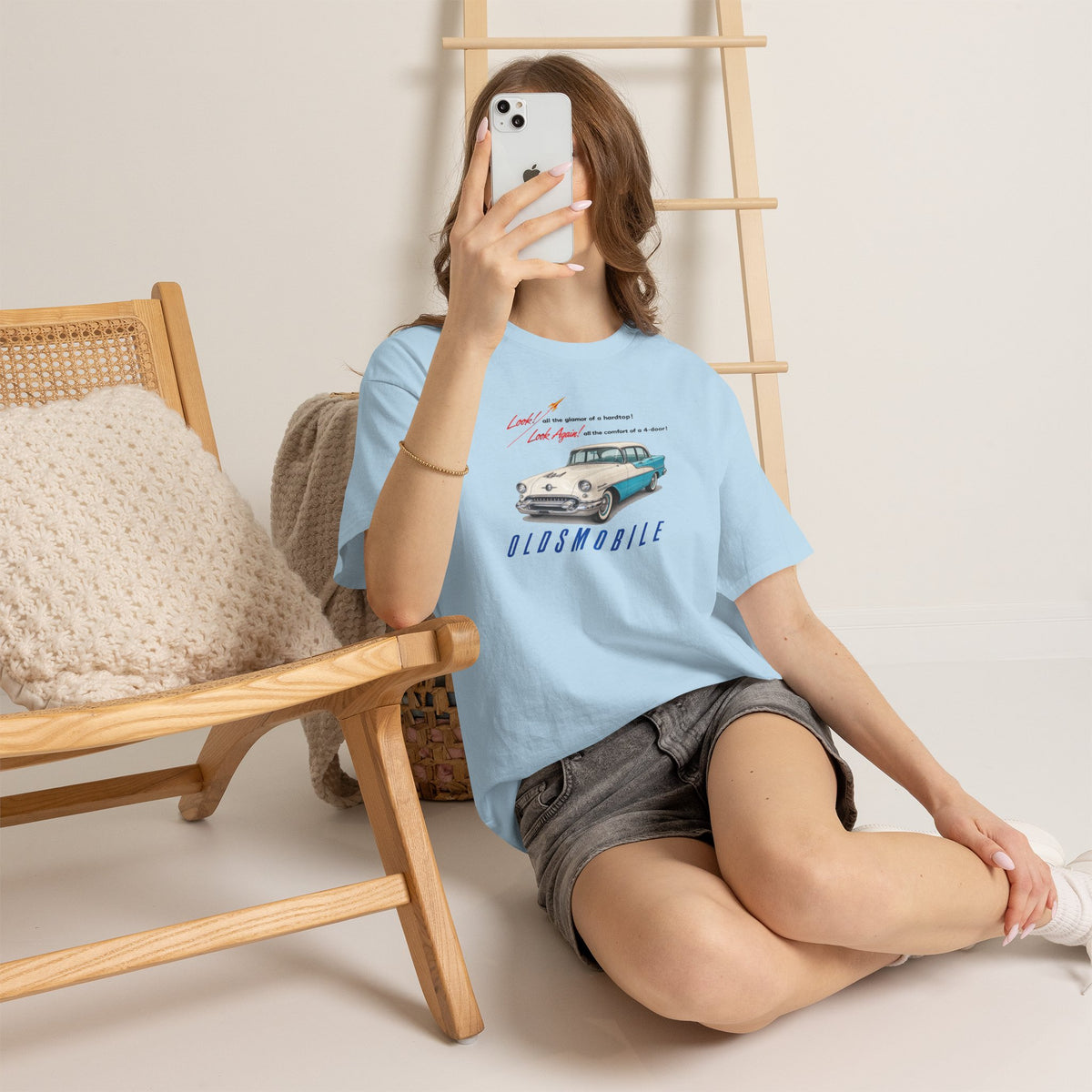 Oldsmobile Retro 1950s Cruiser Graphic T-Shirt - Unisex Heavy Cotton Tee (TeresaT)