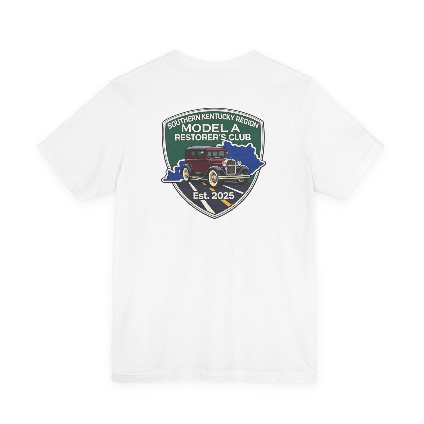 Southern Kentucky Region Model A Restorer's Club T‑Shirt — Front and Back Logos Unisex Jersey Short Sleeve Tee