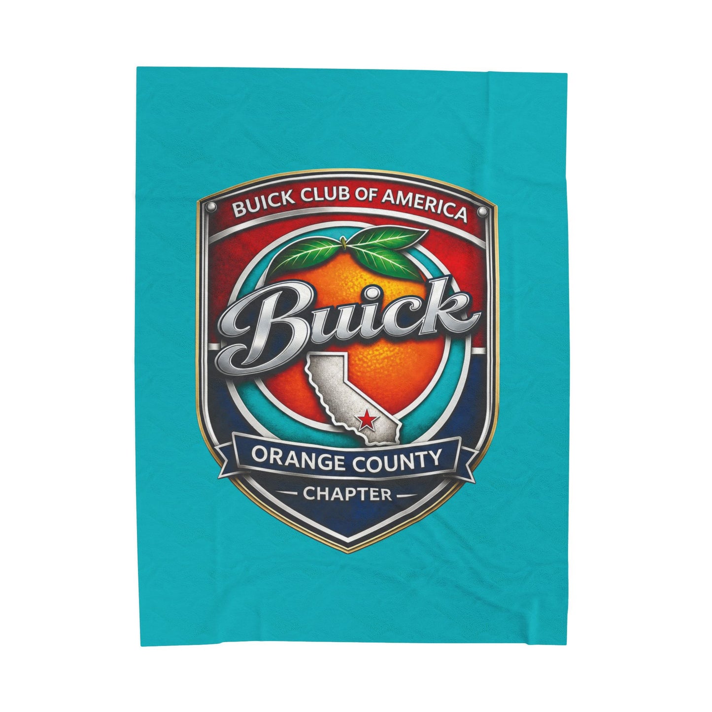 Buick Orange County Chapter Velveteen Plush Blanket – Buick Club of America Logo Throw