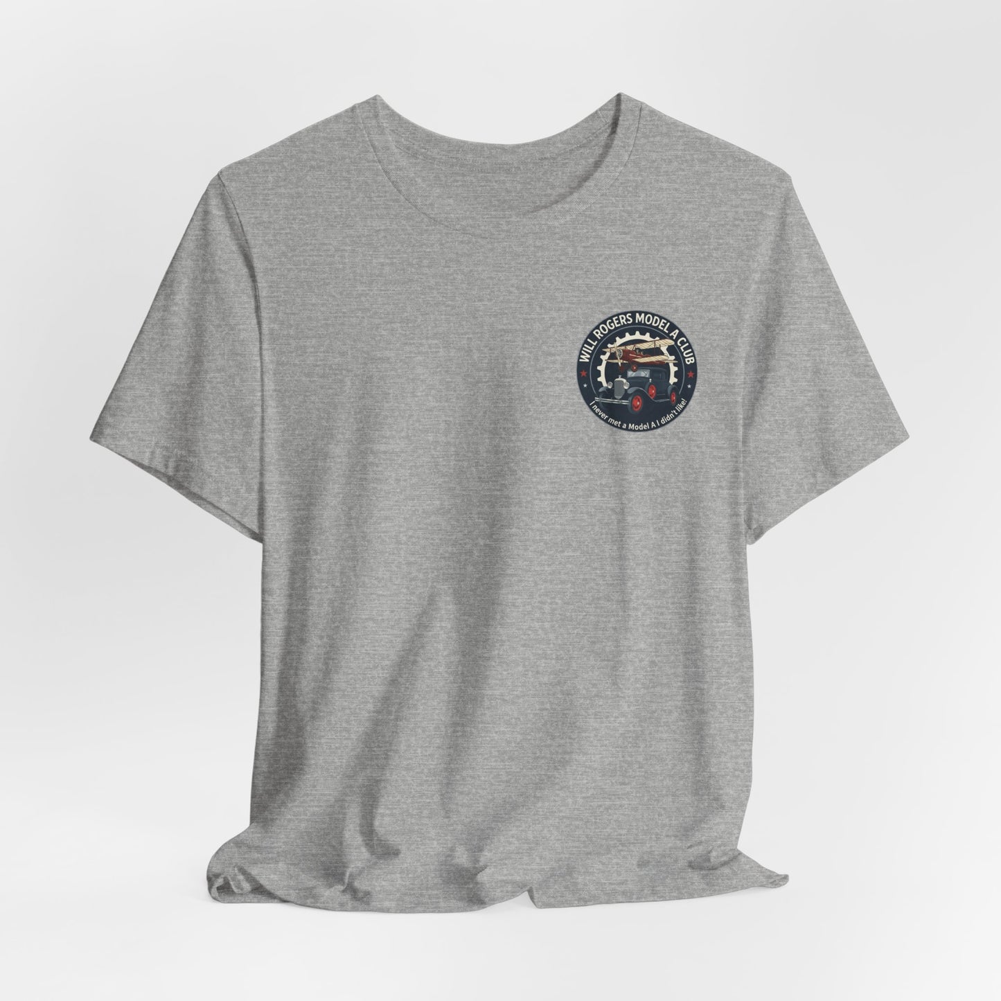 Will Rogers Model A Club – Vintage Car Graphic Tee (Front and Back Logos)