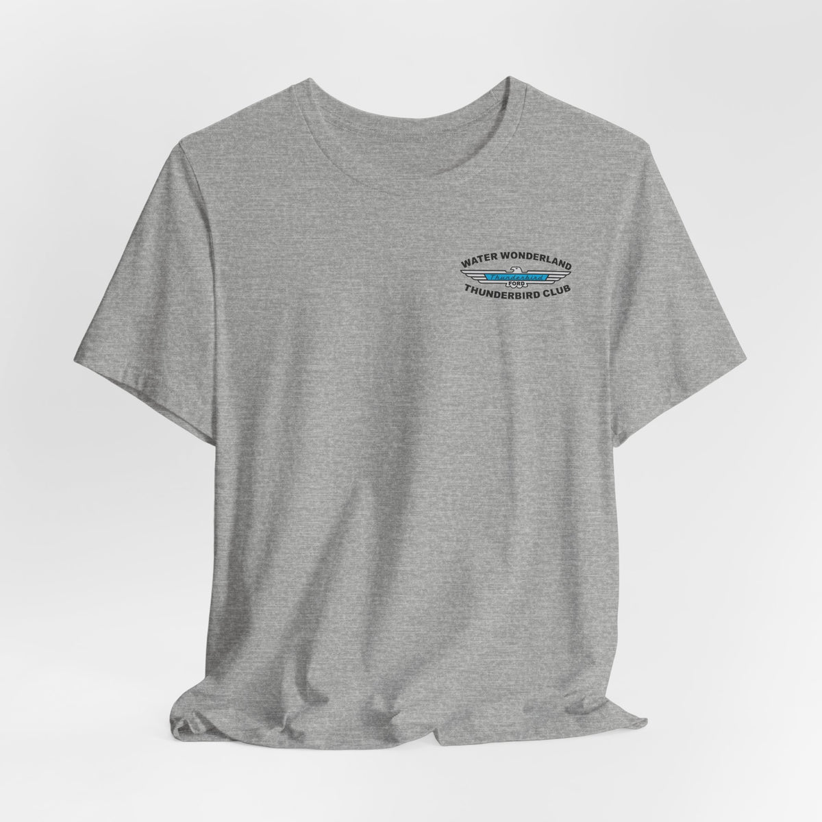 Water Wonderland Thunderbird Club T-Shirt Front and Back Logos – Unisex Soft Short Sleeve Tee