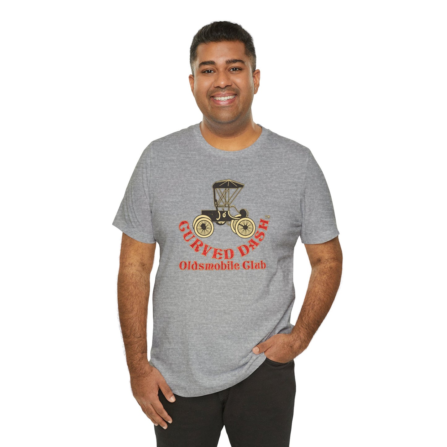 Curved Dash Oldsmobile Club Vintage Car T-Shirt - Unisex Soft Short Sleeve Tee