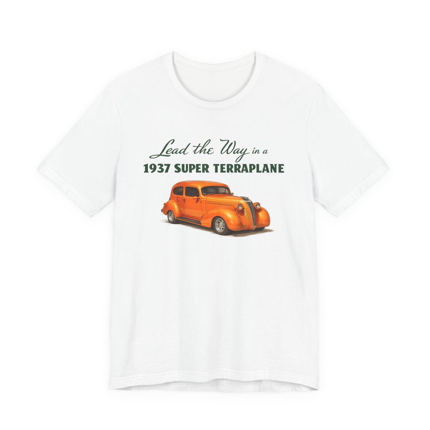 1937 Hudson Super Terraplane Vintage Car Tee – "Lead the Way" Classic Auto Unisex Jersey Short Sleeve T‑Shirt