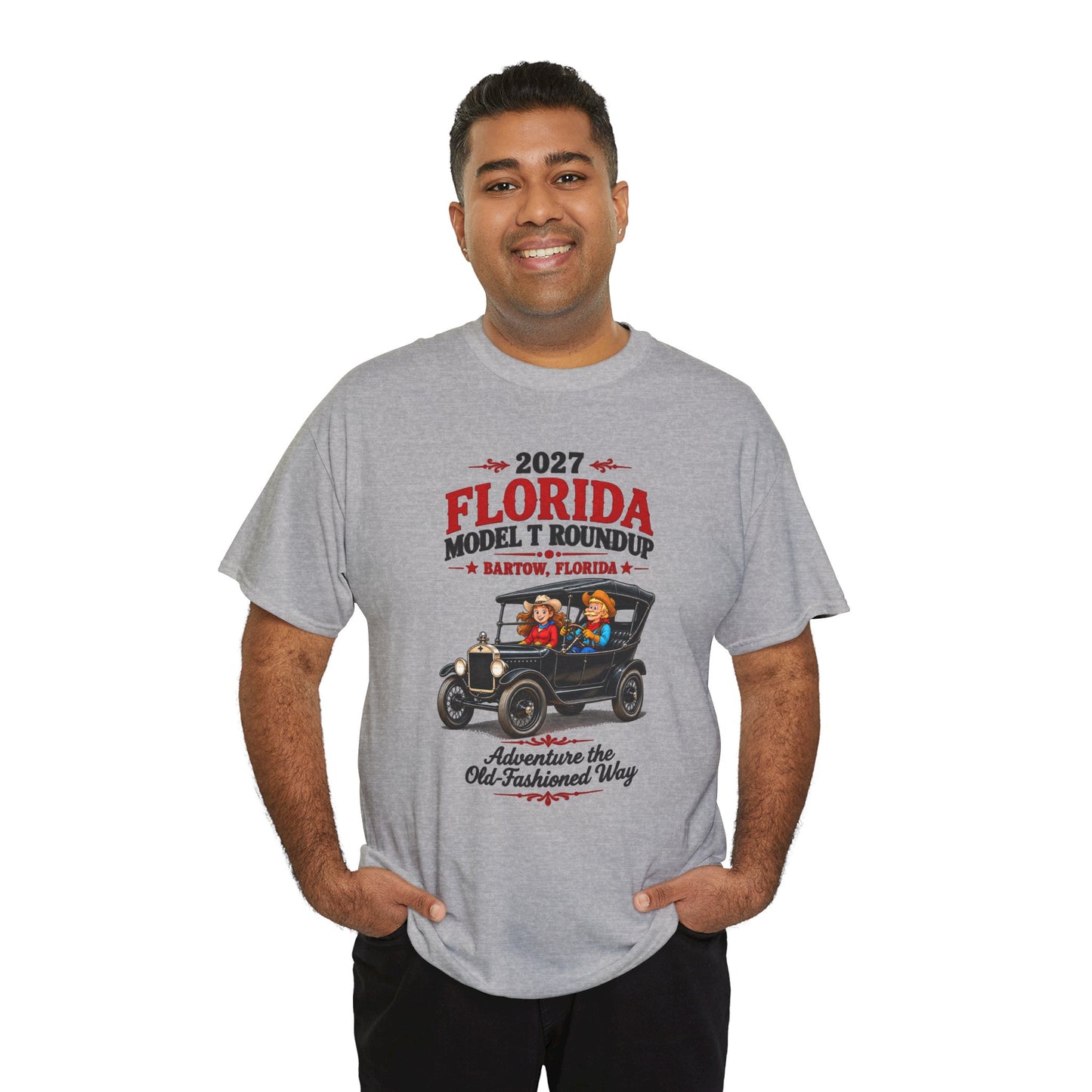 Florida Model T Roundup 2027 T-Shirt — Unisex Heavy Cotton Tee