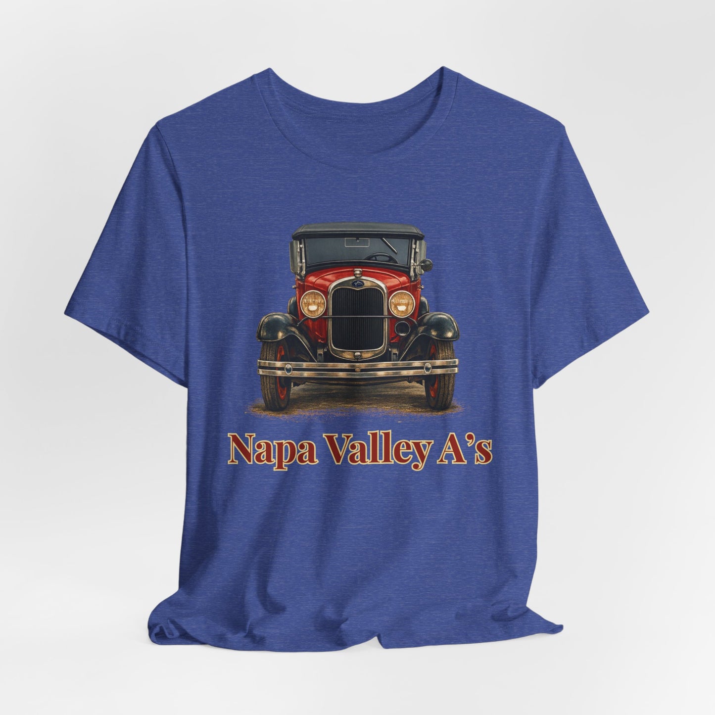 Napa Valley A's Red Vintage Car T-Shirt — Napa Valley A's Classic Automobile Tee