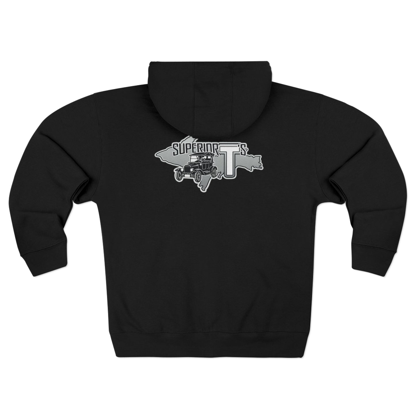 Superior T's Zip Hoodie — Front and back logos