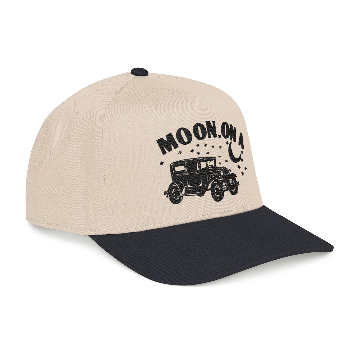 Moon On A - Embroidered Mid Profile Baseball Cap