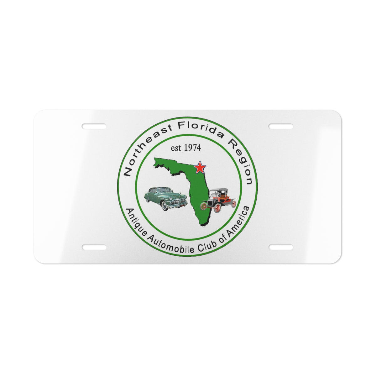 Northeast Florida Region AACA Vanity License Plate for Antique Auto Enthusiasts