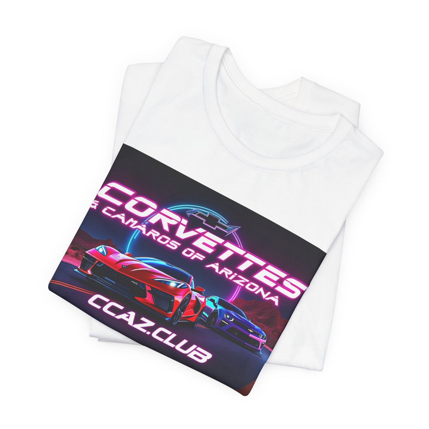 Corvettes & Camaros of Arizona Tee — CCAZ Club Retro Neon Car Shirt