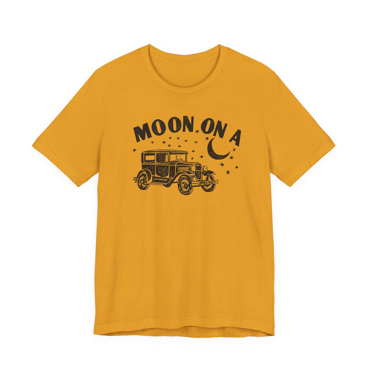 Moon On A Vintage Car T-Shirt — Retro Moon Graphic Tee