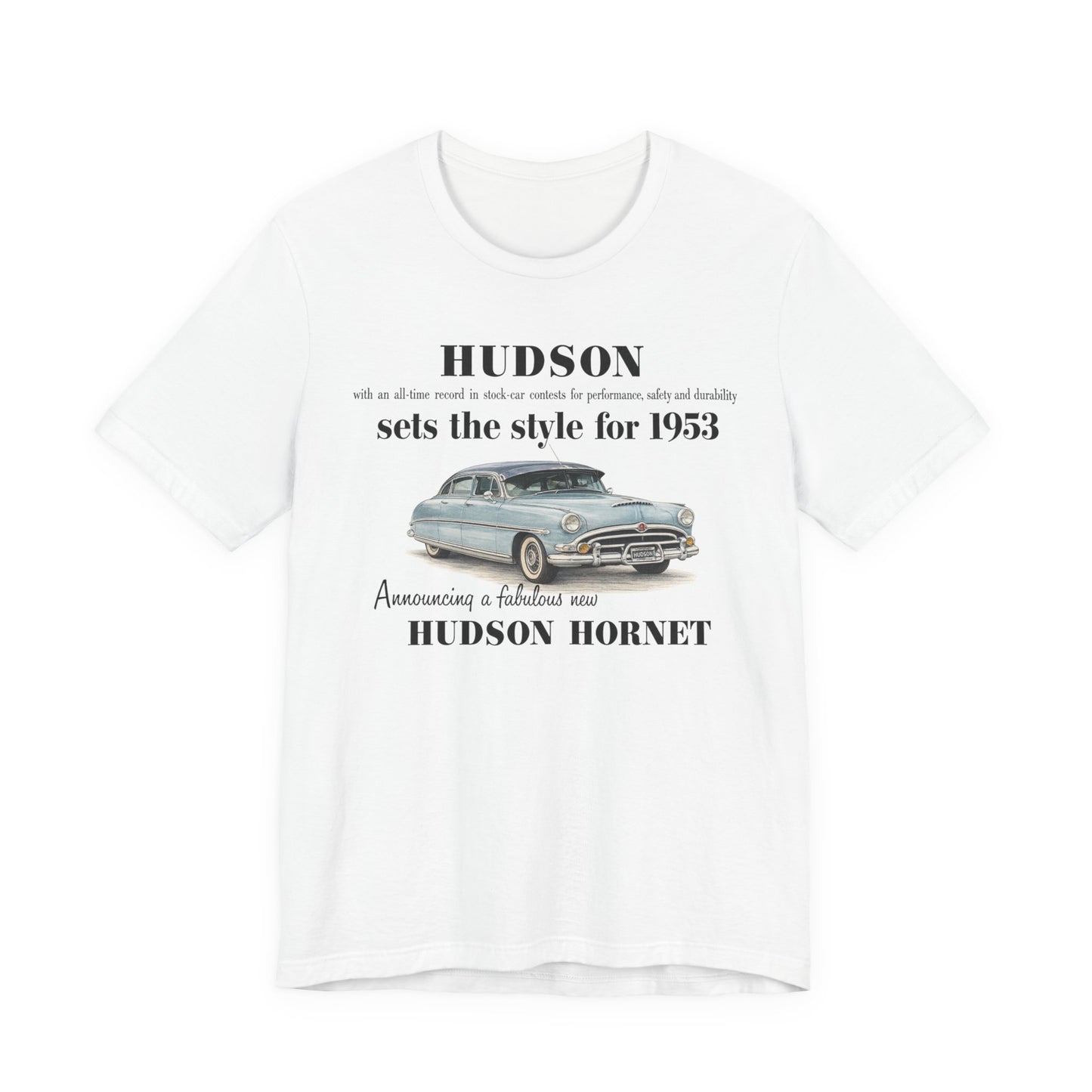 1953 Hudson Hornet Car Tee - Unisex Jersey Short Sleeve Tee