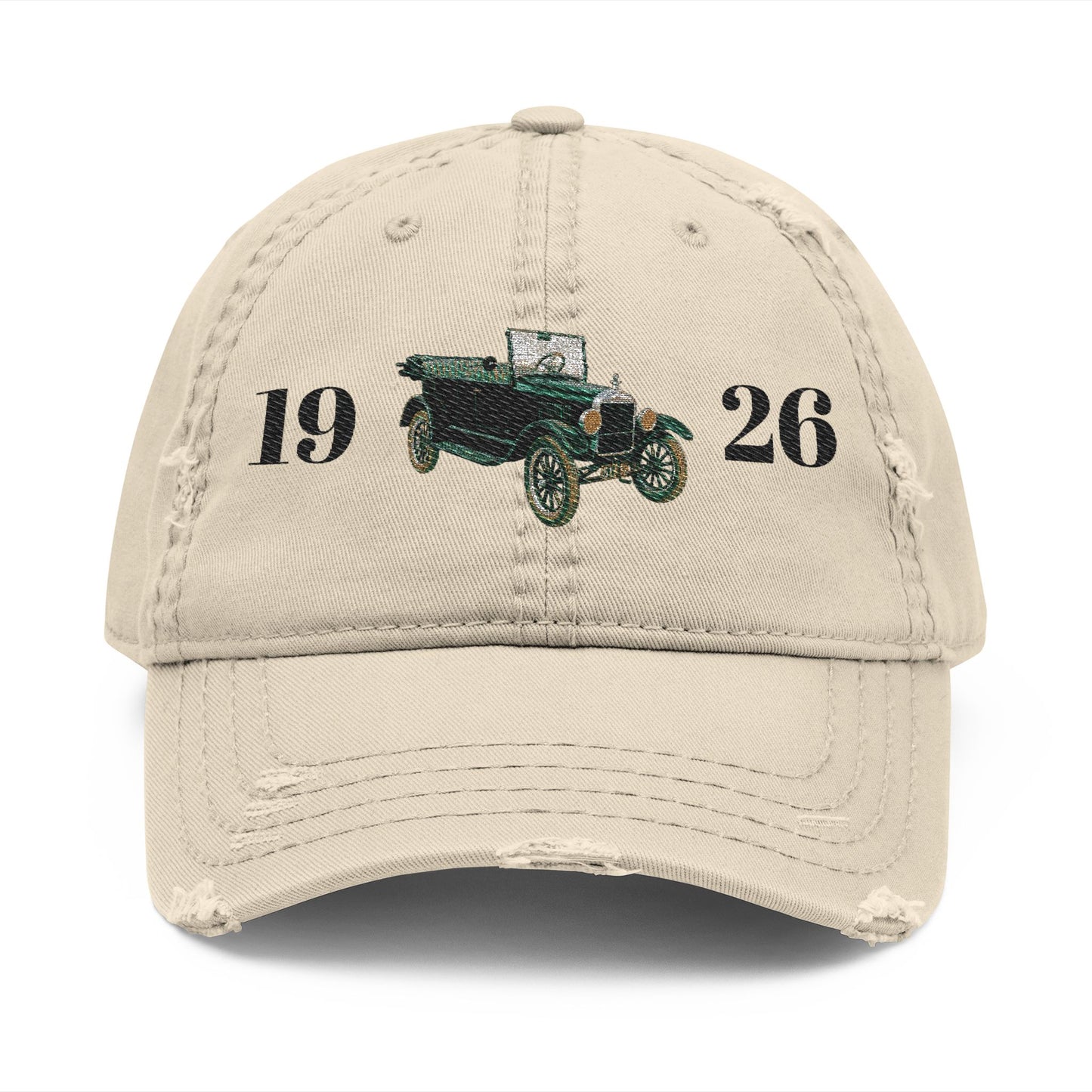 1926 Model T Ford Touring with the top-down Embroidered Dad Hat — Distressed Classic Baseball Cap