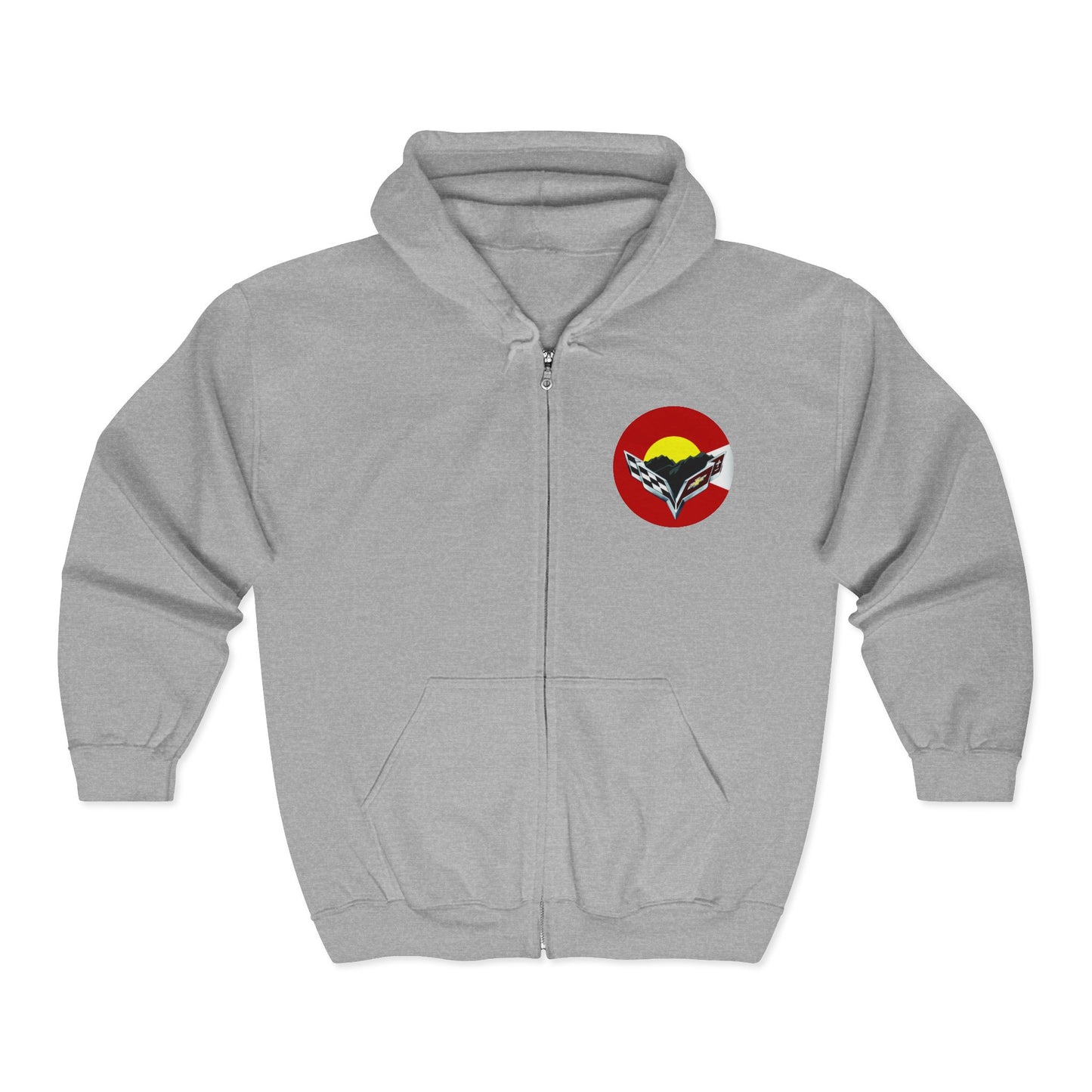 Central Colorado Corvette Club Zip Hoodie — Front and Back Logos