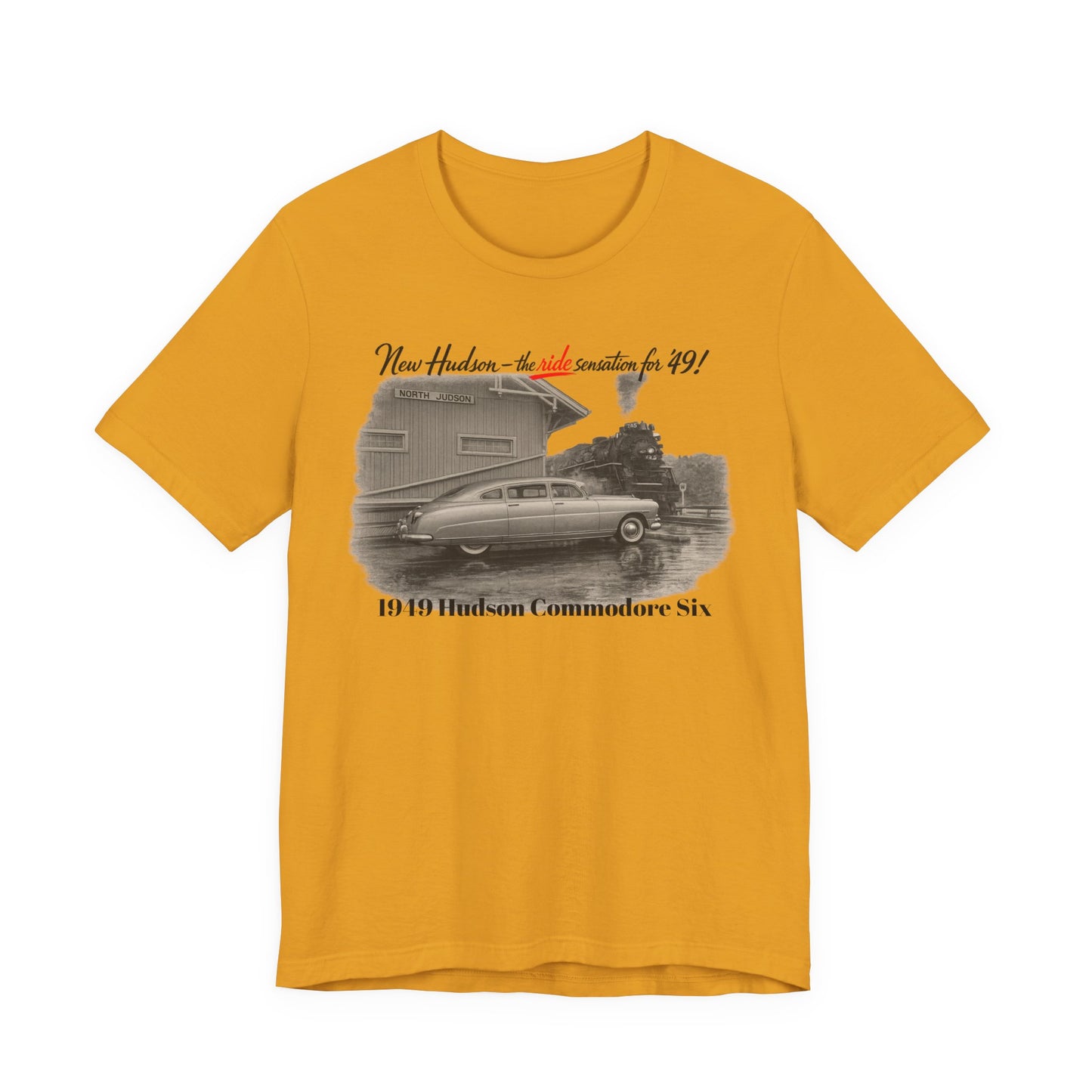 1949 Hudson Commodore Six Vintage Car T‑Shirt — Classic Retro Automotive Tee (Rick C)