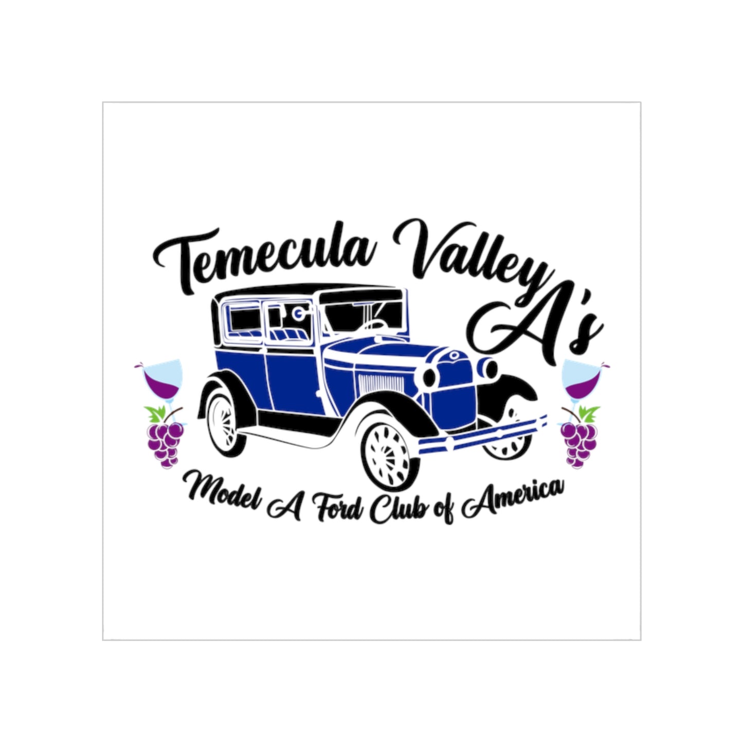 Temecula Valley A's Transparent Outdoor Stickers, Square, 1pc