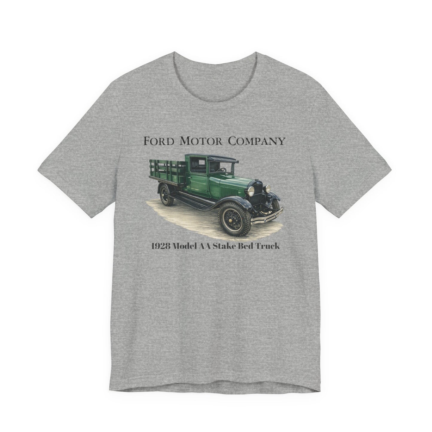 1928 Ford Model AA Stake Bed Truck T-Shirt —  Unisex Jersey Short Sleeve Tee