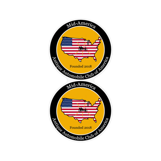 Mid-America Antique Automobile Club of America Round Custom Magnet — Two 12" x 12" Round Car or Trailer Magnets