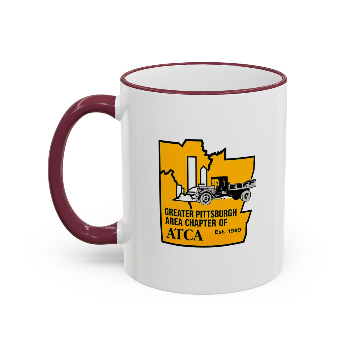 Greater Pittsburgh Area Chapter of ATCA Coffee Mug with Accent Rim & Handle