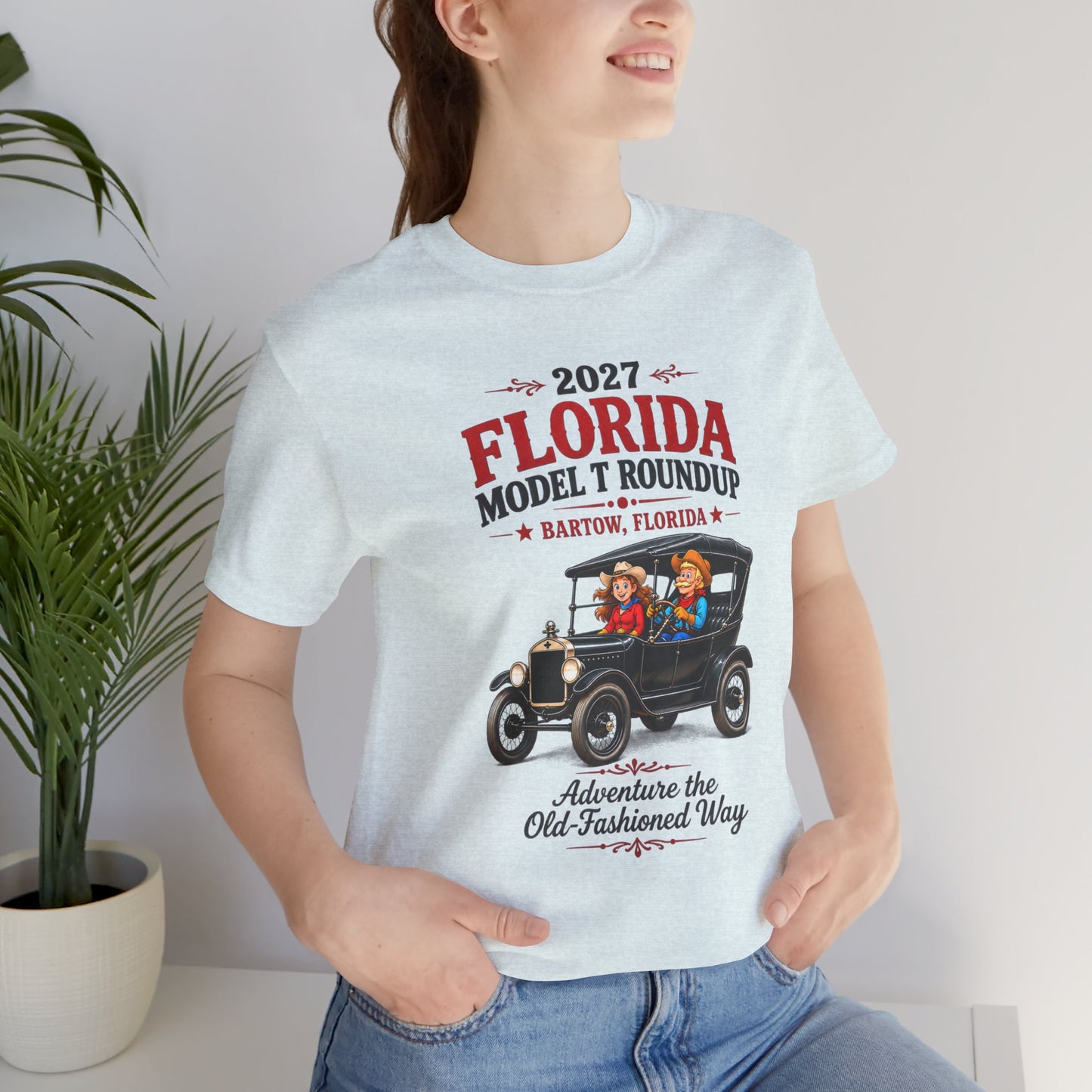 Florida Model T Roundup 2027 Soft-Style T-Shirt — Front Graphic