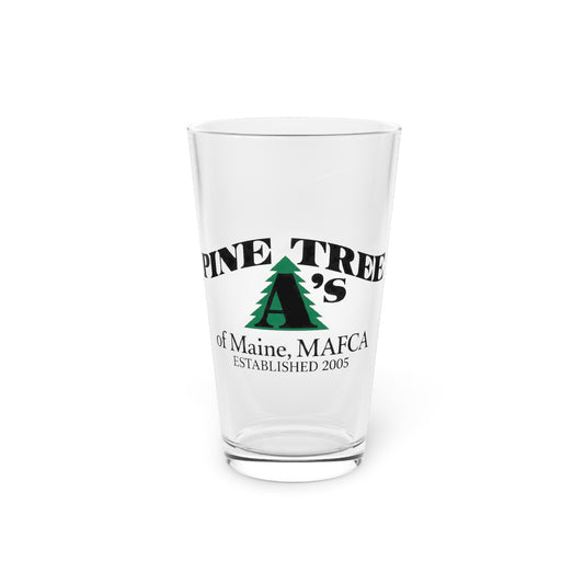 Pine Tree A's of Maine, MAFCA Pint Glass — Pine Tree A's Logo 16oz Glass