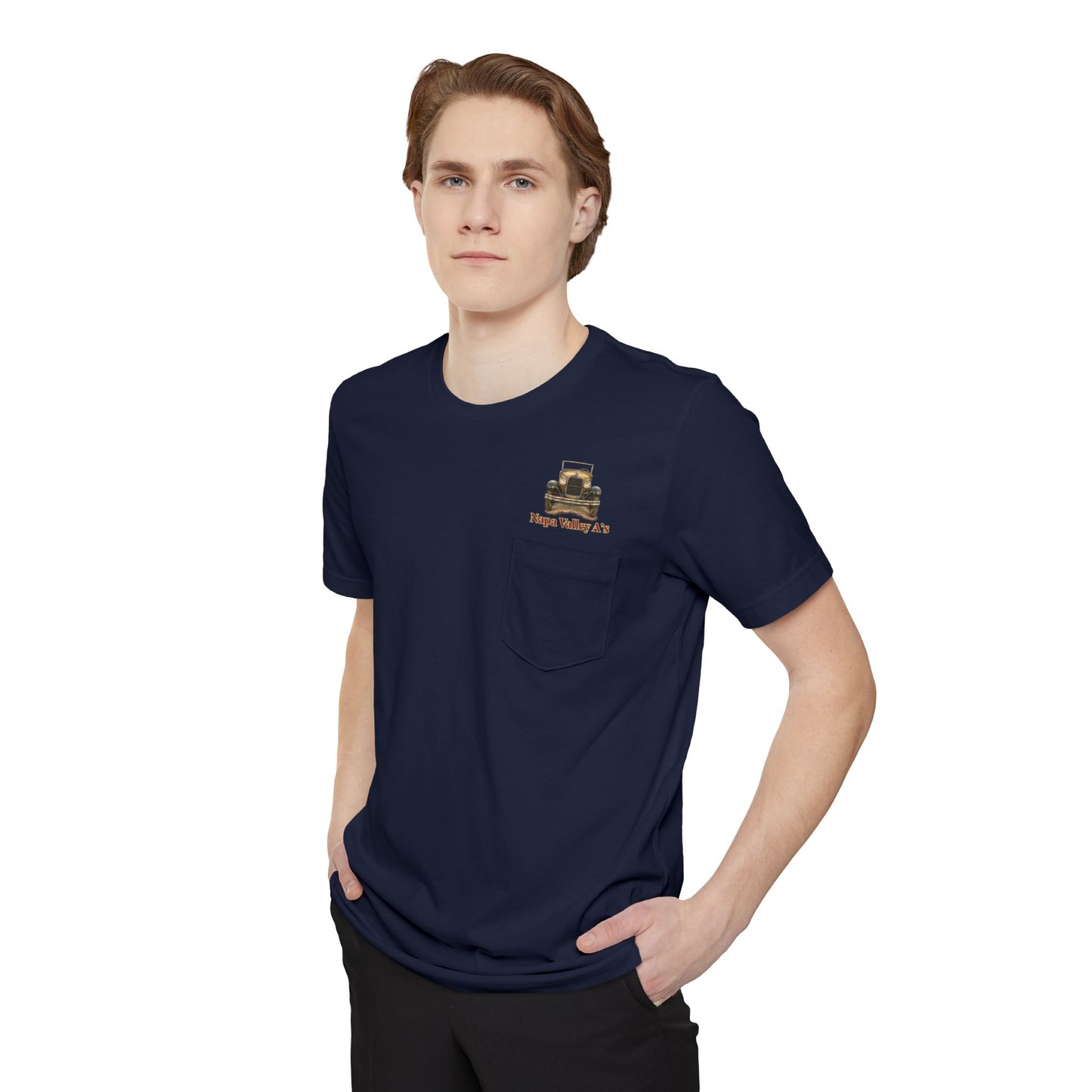 Napa Valley A's Pocket T-Shirt — Small Front Logo and Large Back Logo