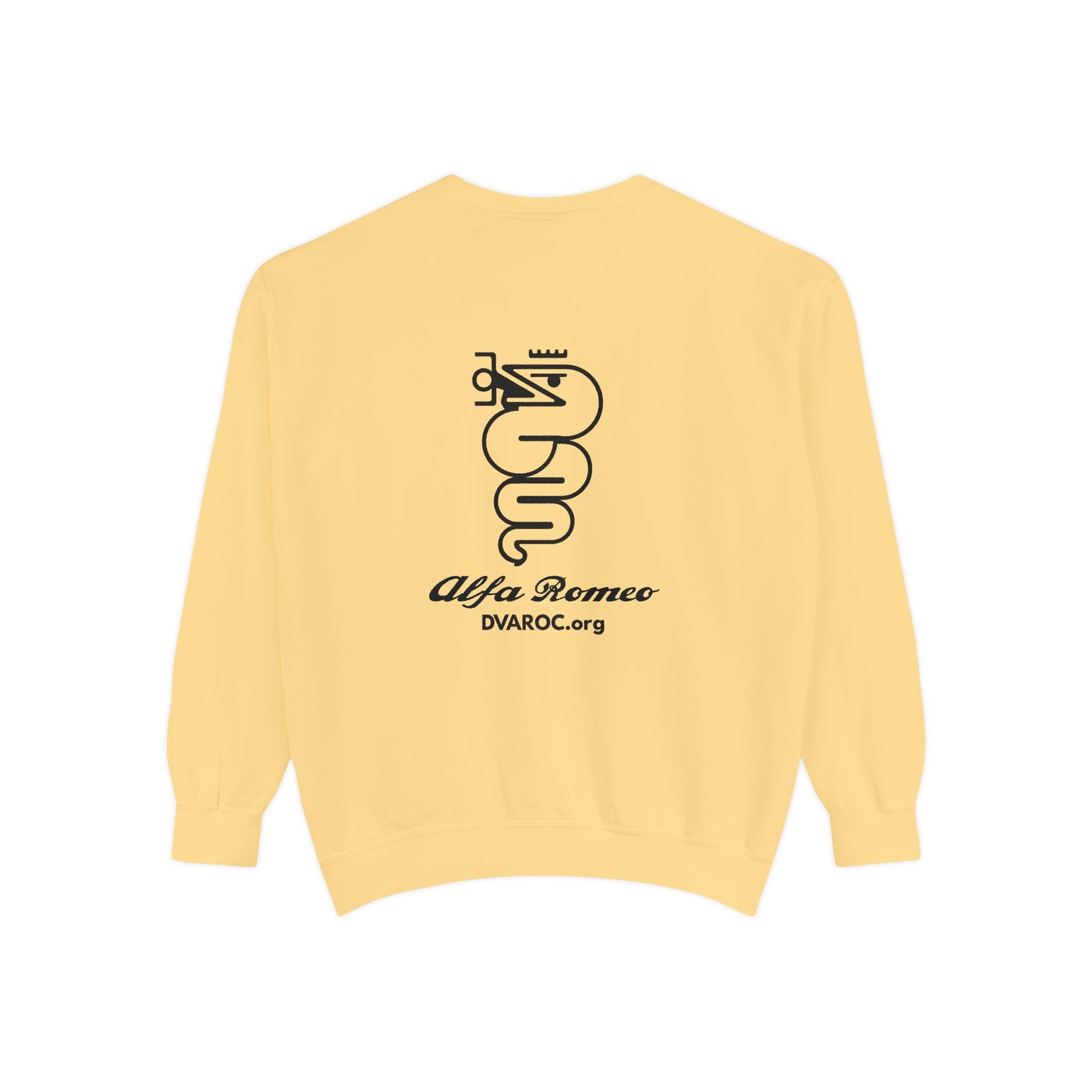 DVAROC.org Alfa Romeo Logo Sweatshirt — Chest and Back Logos