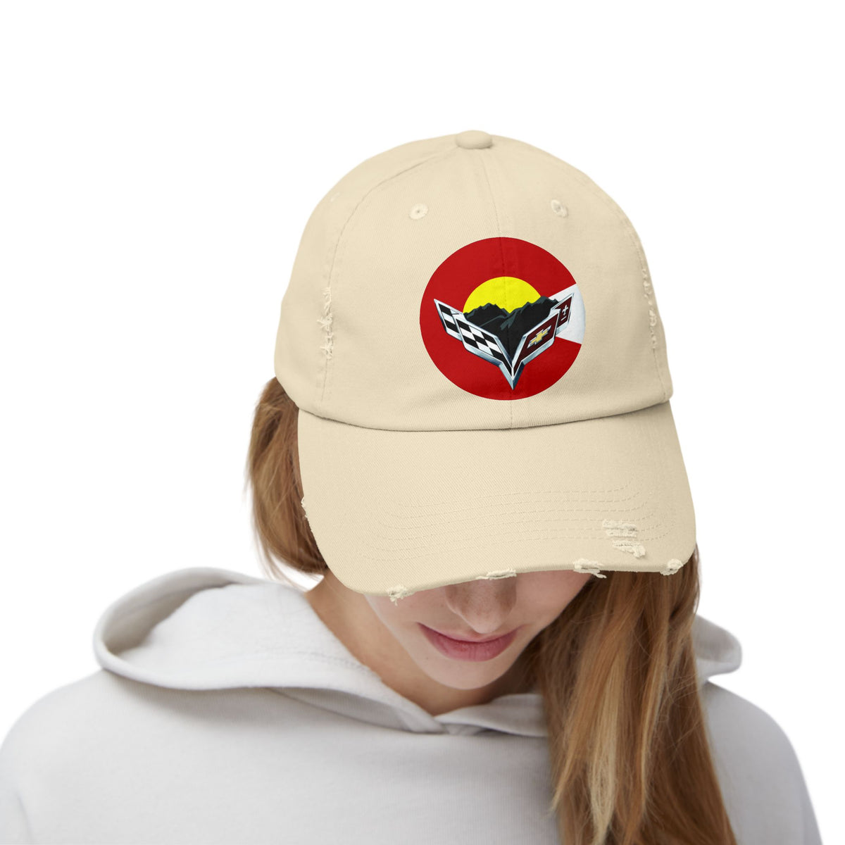 Central Colorado Corvette Club Distressed Cap — Direct to Film Printed