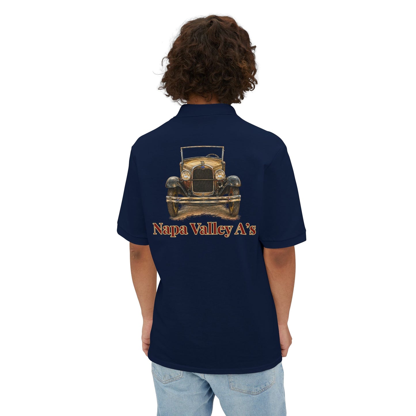 Napa Valley A's Classic Cotton Polo - Small Chest Logo and Large Back Logo