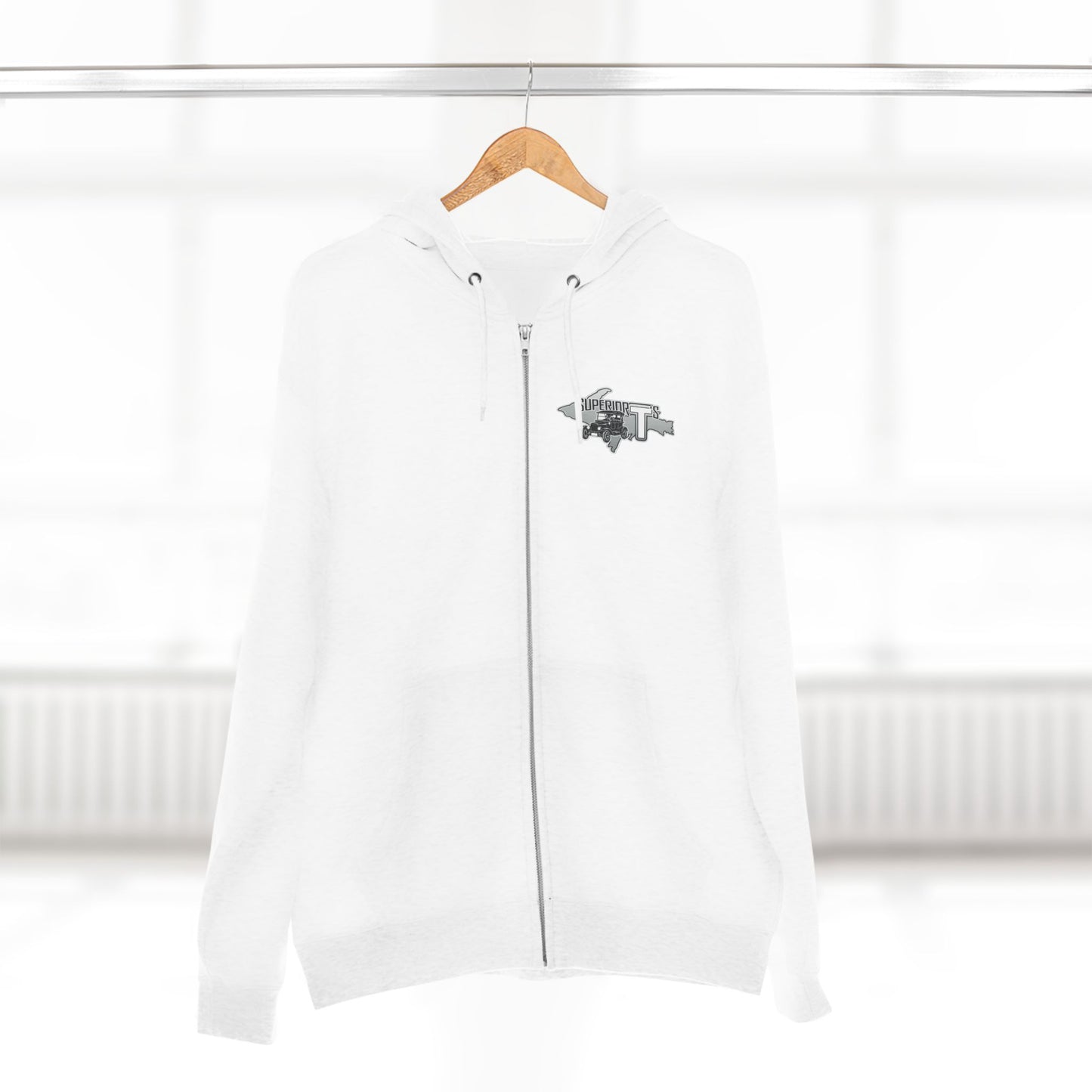 Superior T's Zip Hoodie — Front and back logos