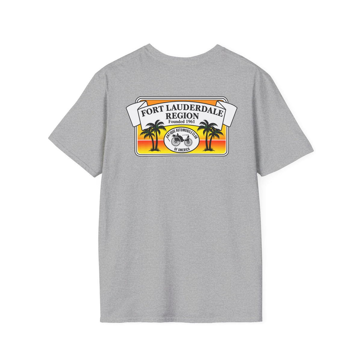 Fort Lauderdale Region AACA T-Shirt - Unisex Softstyle T-Shirt Front and Back Logos