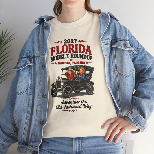 Florida Model T Roundup 2027 T-Shirt — Unisex Heavy Cotton Tee