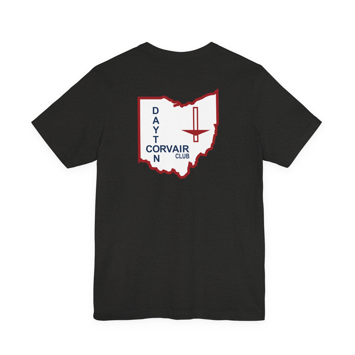 Dayton Corvair Club T-Shirt Unisex Jersey Short Sleeve Tee - Front and Back Logos