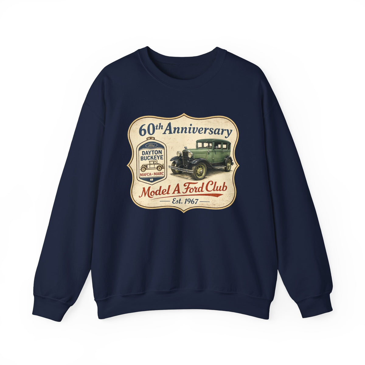Dayton Buckeye Model A Ford Club 60th Anniversary Unisex Heavy Blend™ Crewneck Sweatshirt Gildan (SSG)