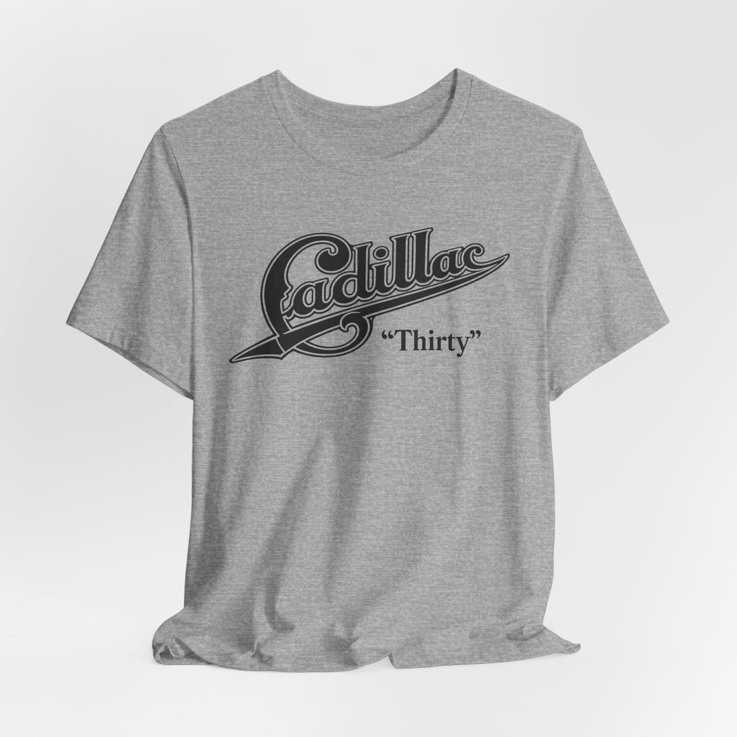 Cadillac “Thirty” Tee – Retro Vintage Script Graphic T‑Shirt