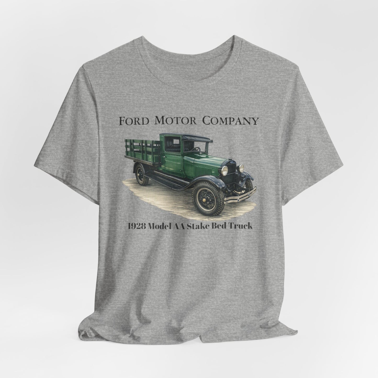 1928 Ford Model AA Stake Bed Truck T-Shirt —  Unisex Jersey Short Sleeve Tee