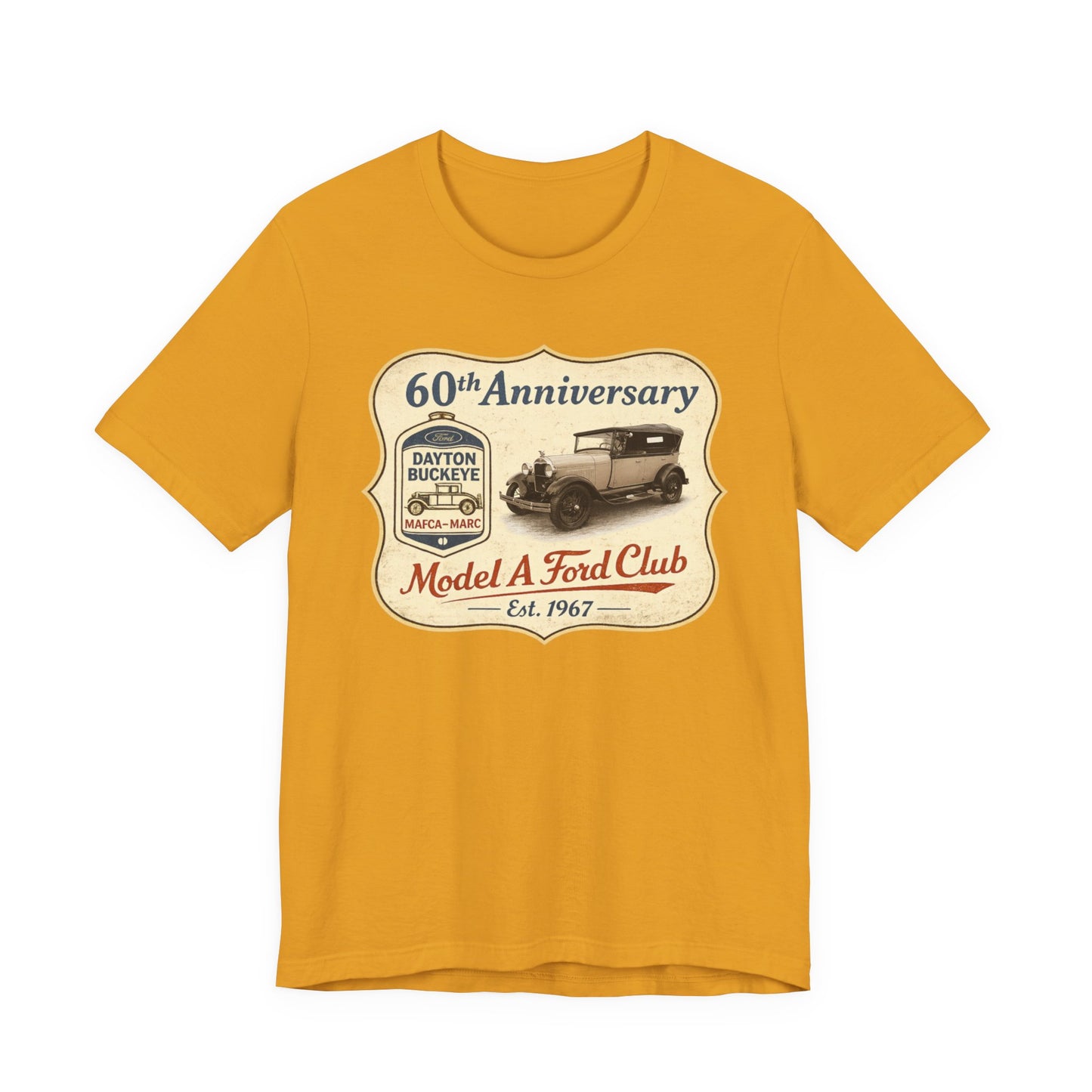 Dayton Buckeye Model A Ford Club 60th Anniversary Tee (JF) – Unisex Jersey Short Sleeve Tee