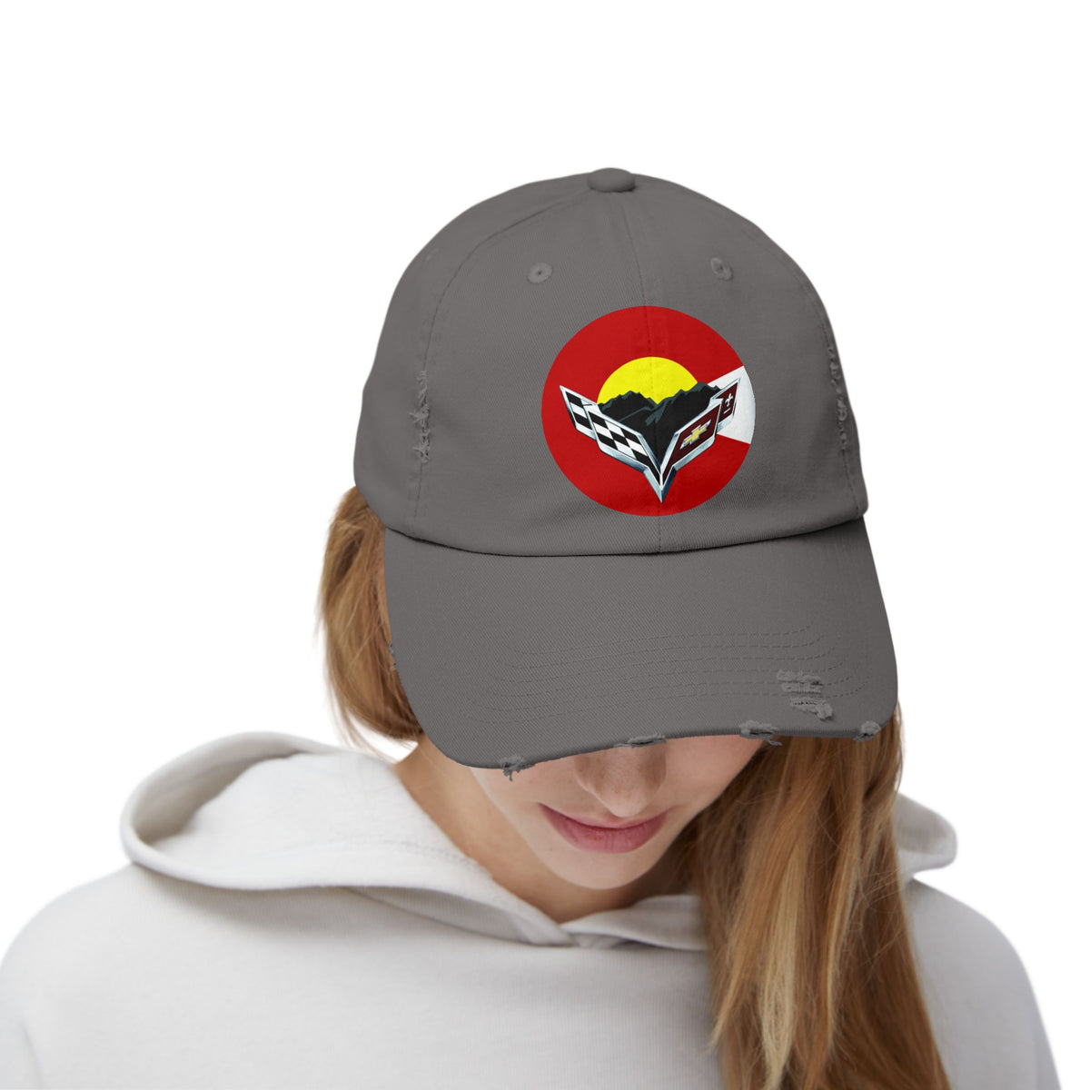 Central Colorado Corvette Club Distressed Cap — Direct to Film Printed