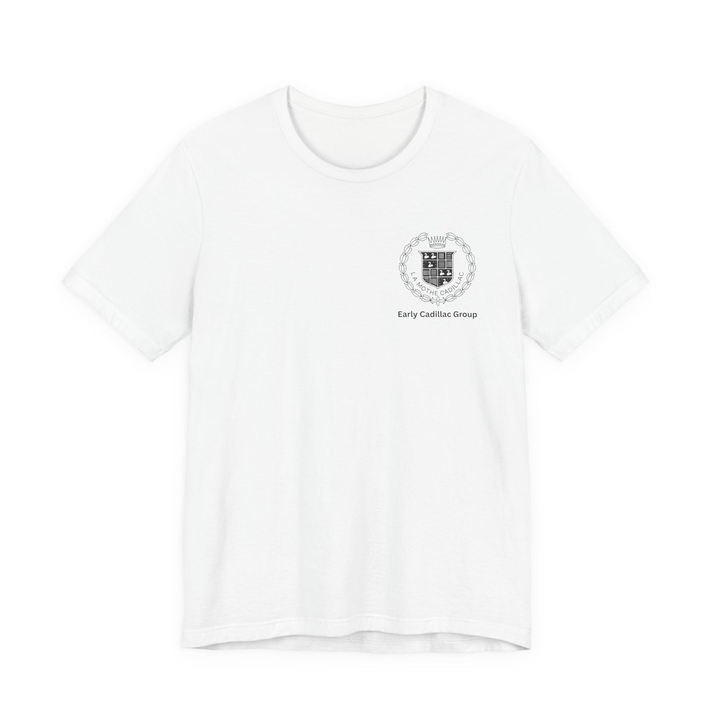 Early Cadillac Crest T-Shirt — Small Left-Chest Logo 1902-1905