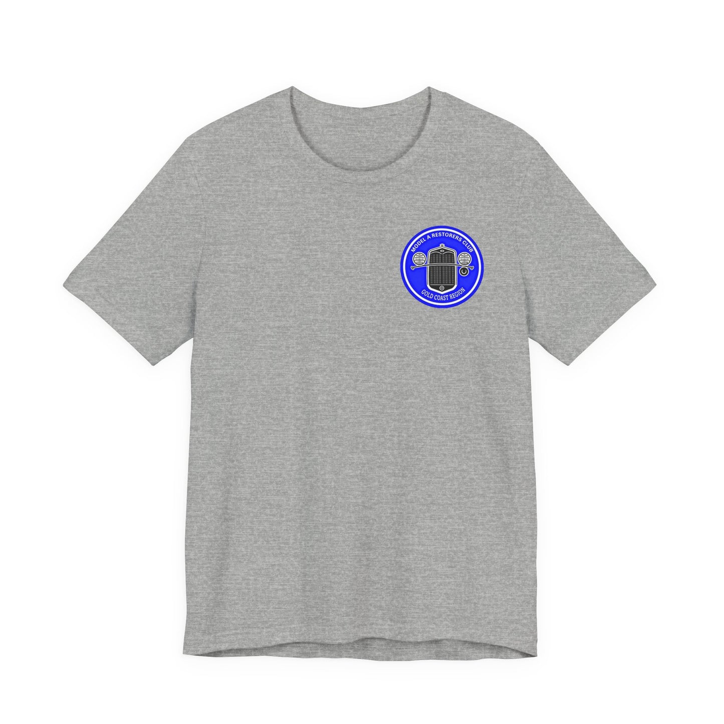 Gold Coast Region Model A Restorers Club T‑Shirt (small logo on front & large logo on back)
