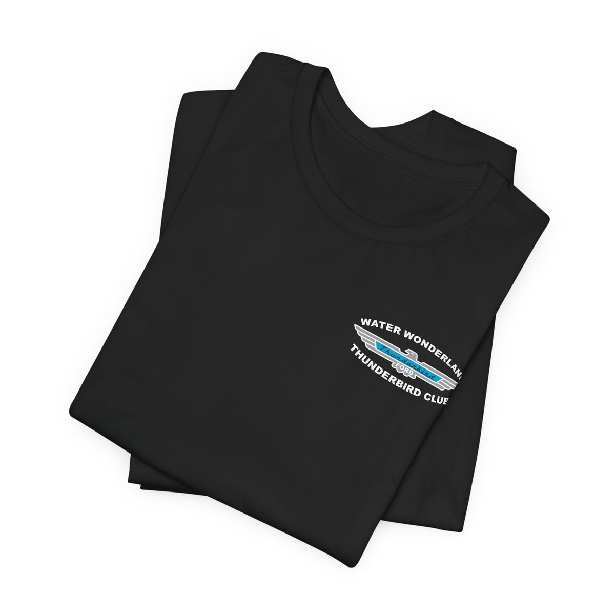 Water Wonderland Thunderbird Club T-Shirt Front and Back Logos – Unisex Soft Short Sleeve Tee