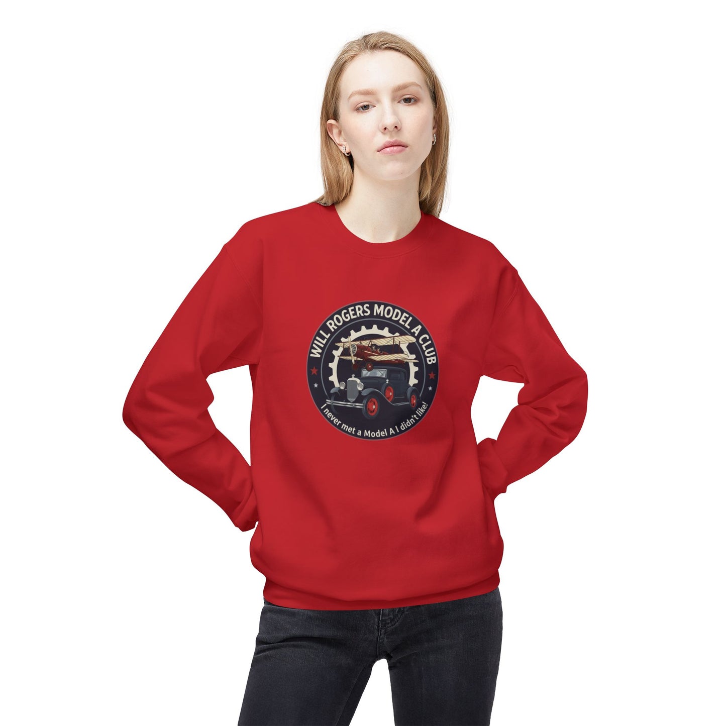 Will Rogers Model A Club Vintage Car Crewneck Sweatshirt