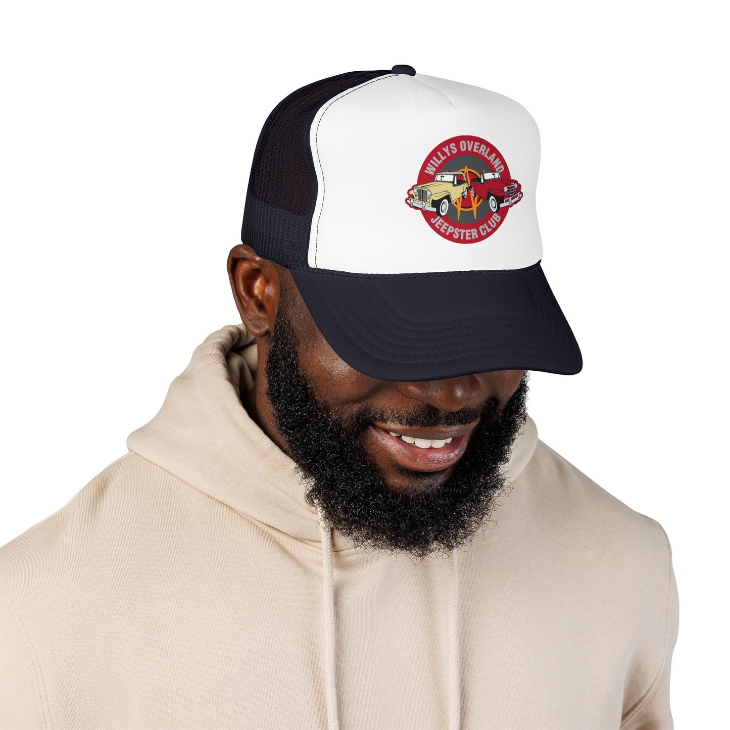 Willys Overland Jeepster Club Printed Trucker Hat