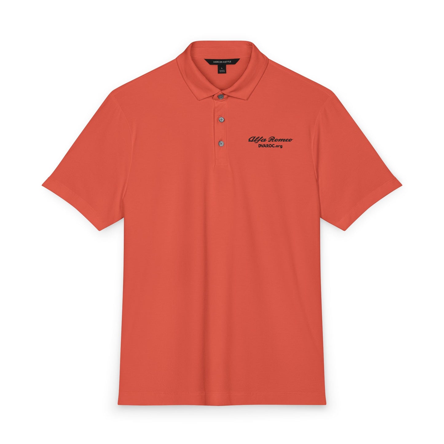 DVAROC.org Men's Stretch Jersey Polo — Embroidered Logo Chest Tee