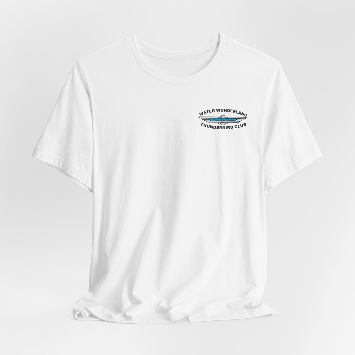 Water Wonderland Thunderbird Club T-Shirt Front and Back Logos – Unisex Soft Short Sleeve Tee