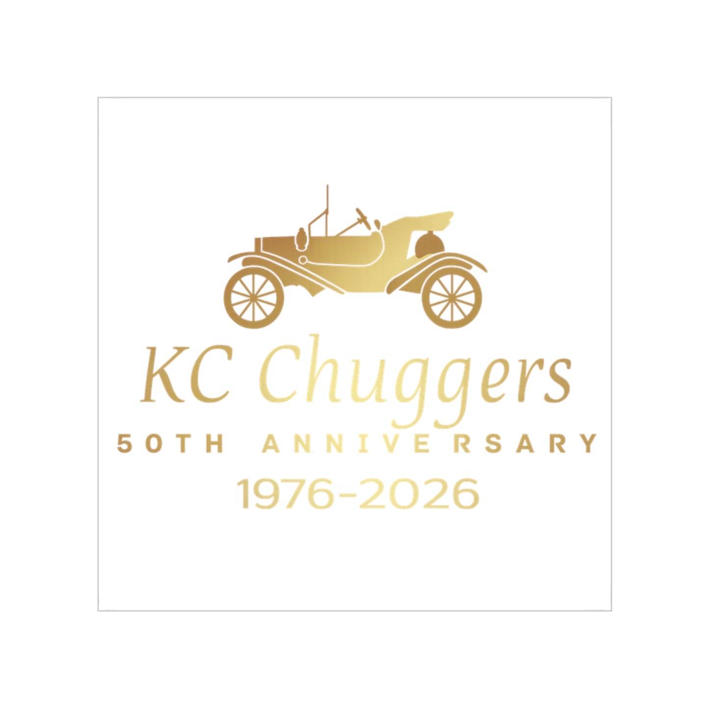 KC Chuggers 50th Anniversary Vintage Car Transparent Outdoor Sticker