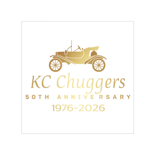 KC Chuggers 50th Anniversary Vintage Car Transparent Outdoor Sticker