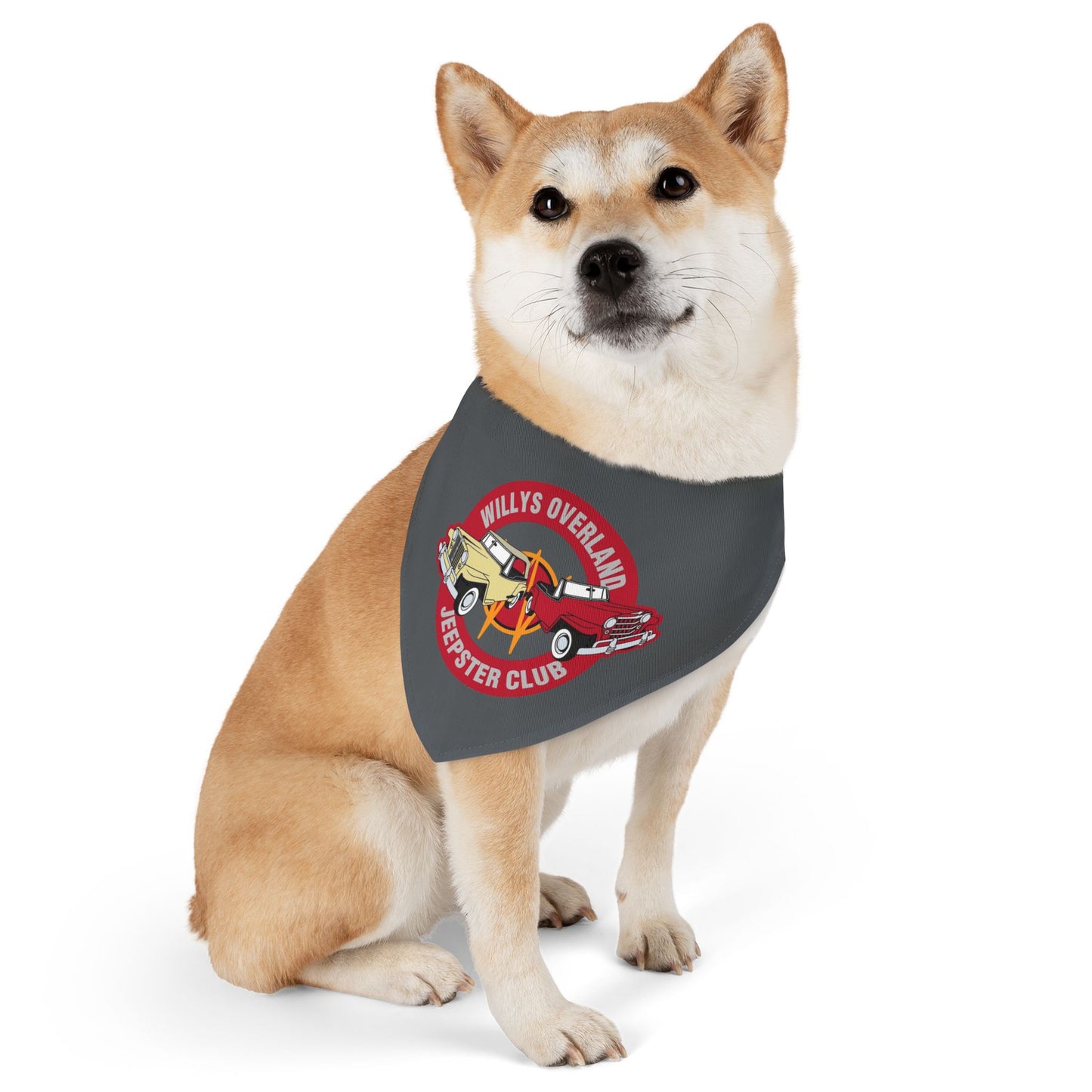Willys Overland Jeepster Club Pet Bandana Collar — Vintage Jeep Dog Scarf