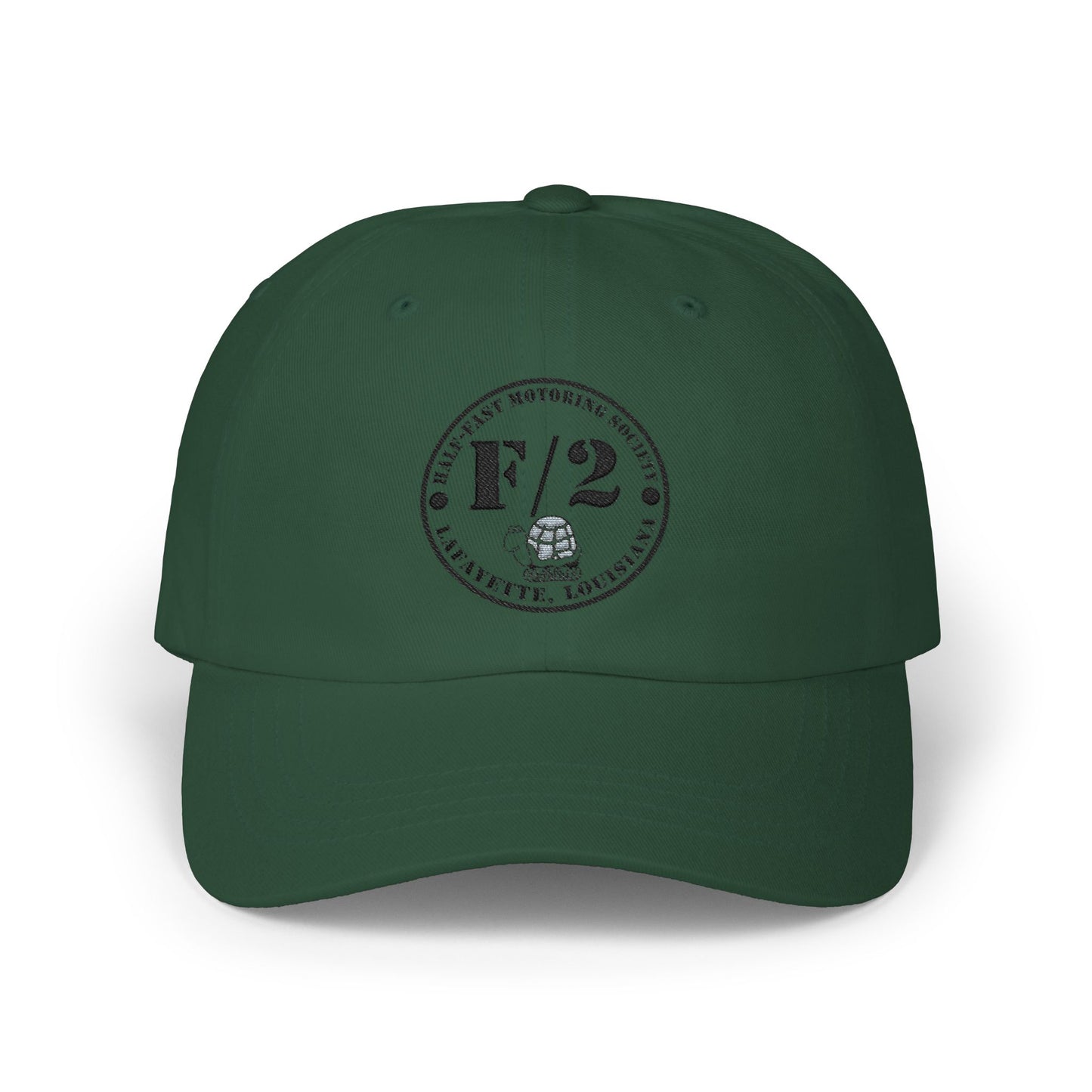 Half-Fast Motoring Society Dad Cap — Embroidered Logo Baseball Hat